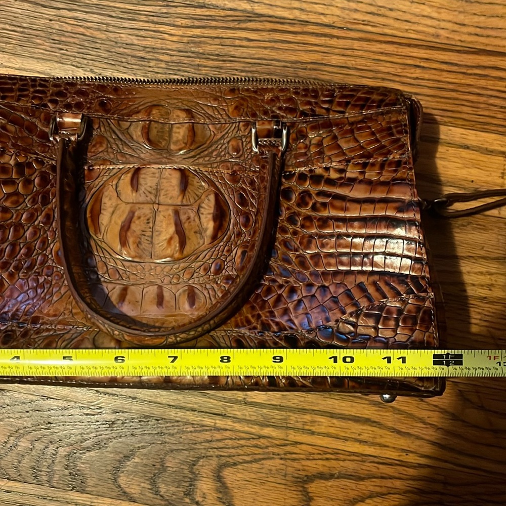 Vintage Brahmin crocodile embossed leather handbag shoulder bag small satchel - Picture 12 of 16